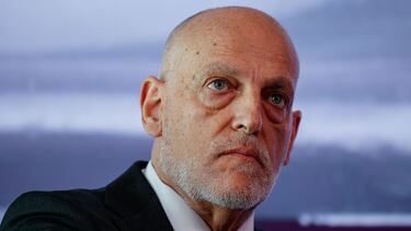 MADRID, 22/04/2025.- El presidente de LaLiga, Javier Tebas, presenta el Informe Económico de Laliga correspondiente a la temporada 2023/2024 este martes, en Madrid. EFE/ Daniel González