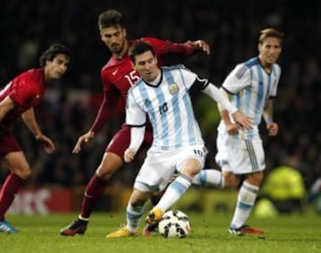 Cristiano Ronaldo y Lionel Messi se vieron las caras en el amistoso de Portugal y Argentina.