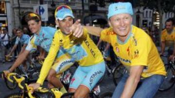 Vinokourov y Nibali.