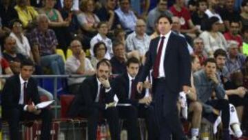 Xavi Pascual, durante el primer partido ante el Unicaja.