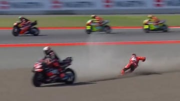 Marc Márquez se lesiona tras su caída con la Ducati en el GP de Indonesia de MotoGP.