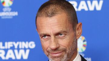 UEFA President Aleksander Ceferin attends the qualifying draw event for the UEFA EURO 2024 football championships, on October 9, 2022 in Frankfurt, Germany. (Photo by Daniel ROLAND / AFP)