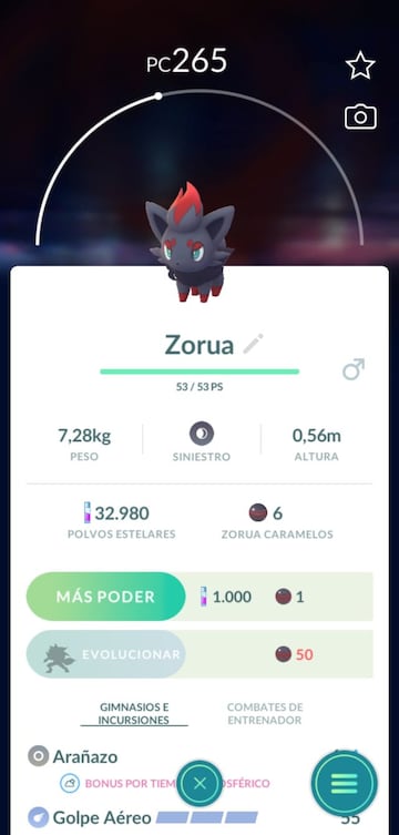 Foto de un Zorua que atrapamos