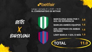Real Betis vs. FC Barcelona: Combipartido de Betfair a cuota 11.0