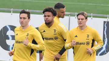 Chiesa, McKennie, Kostic y Fagioli se entrenan antes de la final de Coppa.