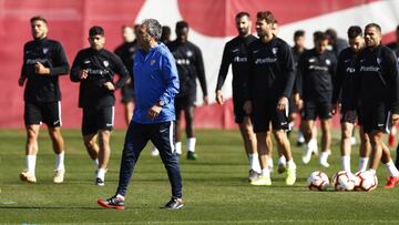 Banega y André Silva no se entrenan a dos días del derbi
