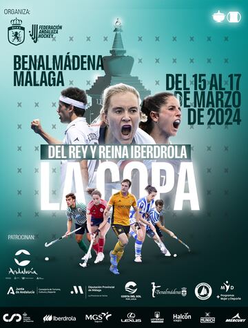 Cartel de la Copa del Rey y la Copa de la Reina de hockey hierba 2023-24.