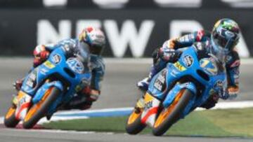 Márquez y Rins en el circuito de Assen.