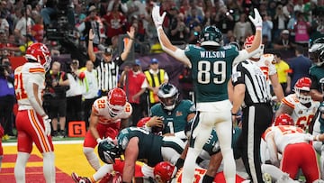 The Eagles popularized the “brotherly shove” last season and have scored the first touchdown in Super Bowl LIX with the play.