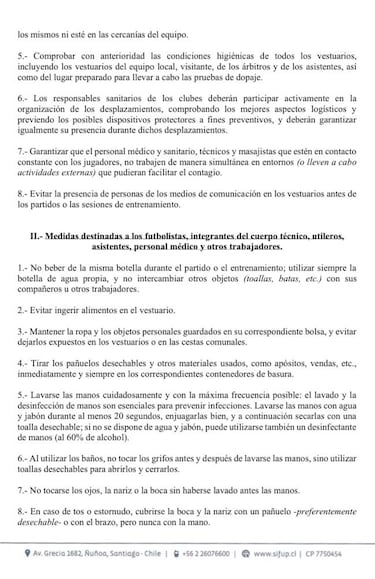 Sifup solicita a la ANFP tomar precauciones por Covid-19