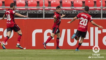 Djouahra celebra el gol de la victoria ante el Fuenlabrada.