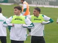 Villarrasa y Trilli en el entrenamiento del Córdoba CF
