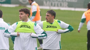 Villarrasa y Trilli en el entrenamiento del Córdoba CF
