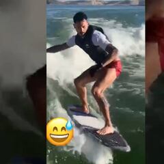 Pinilla mostró su destreza en los deportes acuáticos