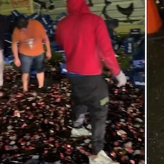 Un camión cargado con 35.000 botellines de cerveza vuelca en Cantabria: vean lo que hicieron los jovenes