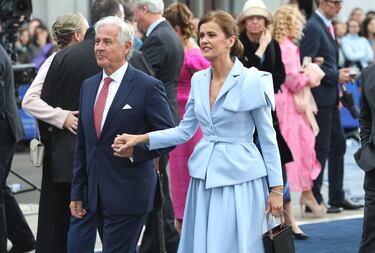 George Donald Johnston III y Nuria March a su llegada.