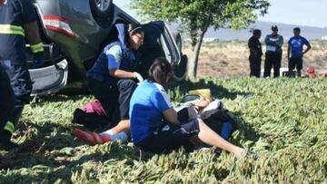 Jugadoras de Querétaro Femenil sufren percance automovilístico