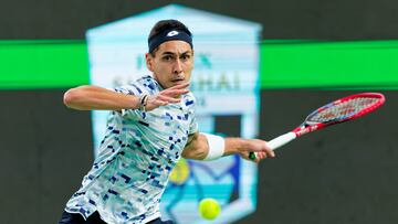 Shanghai (China), 06/10/2024.- Alejandro Tabilo of Chile in action during his Men's Singles third round match against Tommy Paul
