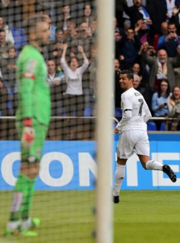 Celebración del gol de Cristiano Ronaldo tras marcar el 0-1.