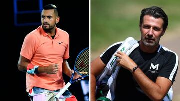 El tenista australiano Nick Kyrgios y el entrenador Patrick Mouratoglou.