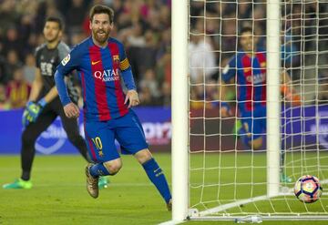 Goal number 498 rolls over the line. Leo Messi