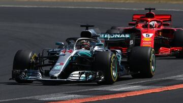 Lewis Hamilton y Sebastian Vettel en Silverstone.