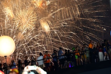 Fuegos artificiales después de la carrera. 