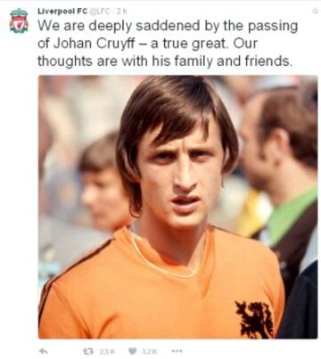 El mundo del deporte despide a Johan Cruyff en las redes sociales