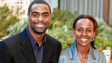 <b>LOS GANADORES. </b>Tyson Gay y Meseret Defar, con sus premios.