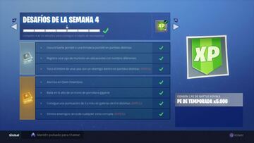 Fortnite Battle Royale: Desaf&iacute;os de la Semana 4 de la Temporada 6 del Pase de Batalla 