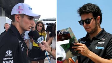 Esteban Ocon y Sergio Pérez, pilotos de Force India.