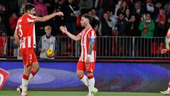 Edgar y Embarba, celebrando el 1-0.