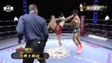 ¡Tremendo KO! Tie Yinghua duerme a su rival con patada giratoria al rostro