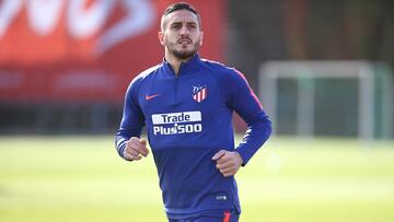 Koke, durante un entrenamiento con el Atlético de Madrid.