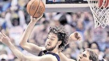 <b>BIEN, PERO... </b>16 puntos de Gasol no valieron ante 31 de Nowitzki.