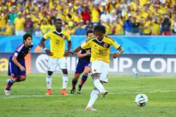 Cuadrado marcó de penal en el Mundial de Brasil 2014 ante Japón.