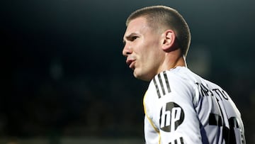 Mastantuono, en un partido con el Madrid.