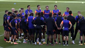 Entrenamiento de los jugadores del Leipzig.