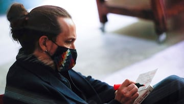 MADRID, 24/04/2021.-El candidato de Podemos a la presidencia de la Comunidad de Madrid Pablo Iglesias, este sábado en el acto de campaña “Futuro Feminista” de Podemos en Madrid.- EFE/Daniel Gonzalez / Gtres Pool Podemos /SOLO USO EDITORIAL/SOLO DISPONIBLE PARA ILUSTRAR LA NOTICIA QUE ACOMPAÑA (CRÉDITO OBLIGATORIO)