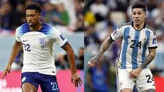 El inglés Bellingham y el argentino Enzo Fernández, durante el Mundial de Qatar.