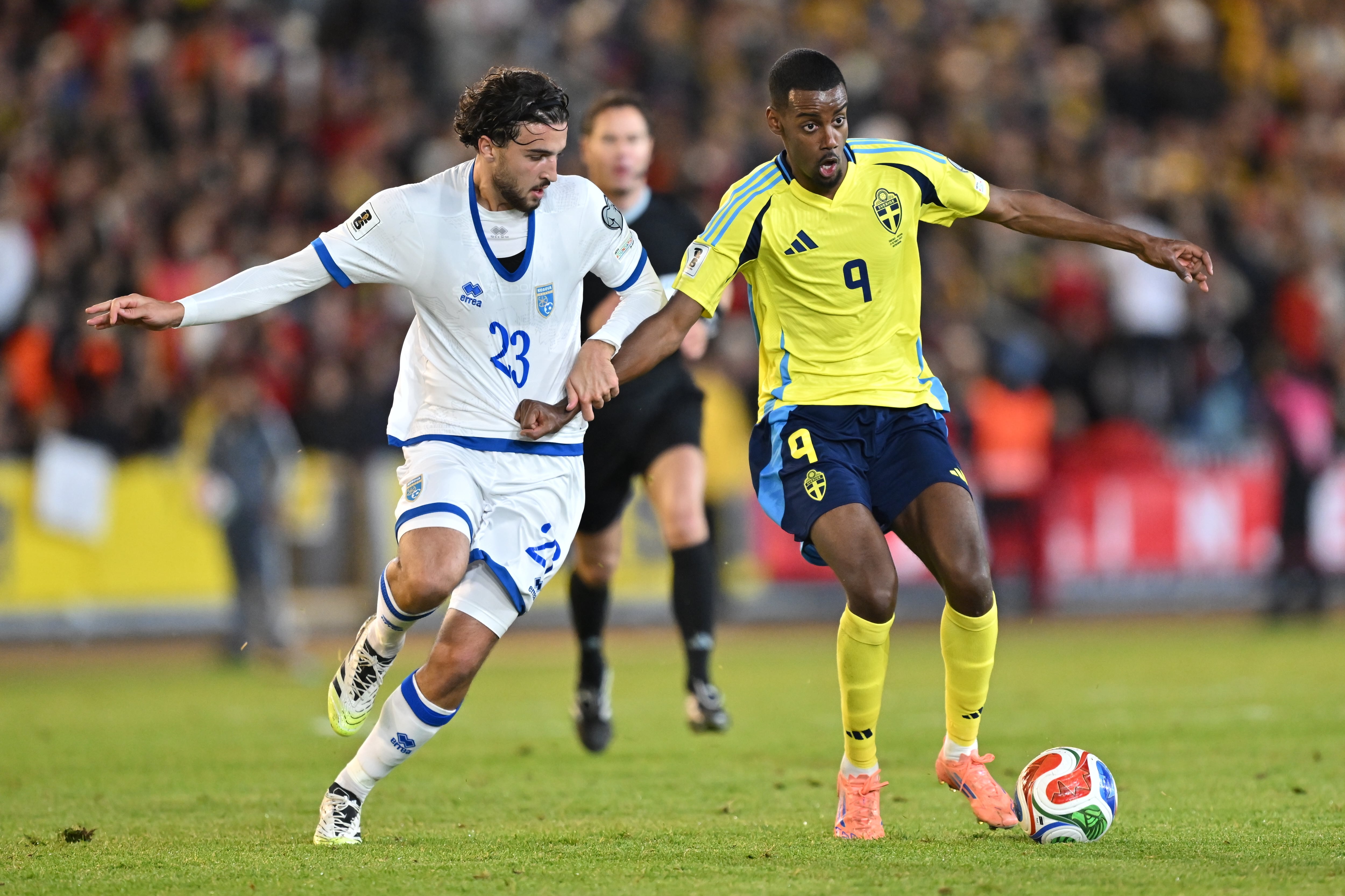 Isaac, durante el partido contra Kosovo.