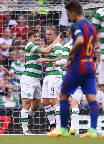 Celebración del 1-1 de Leigh Griffiths para el Celtic.