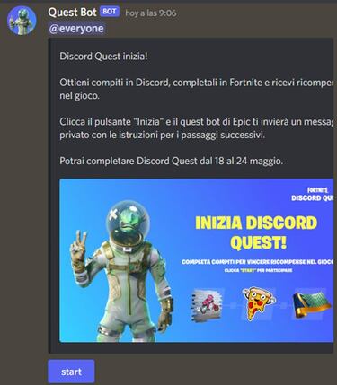 Fortnite: consigue objetos gratis con Discord Italia
