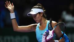 SINGAPORE - OCTOBER 24:  Garbine Muguruza of Spain looks dejected as she leaves the court after her singles match against Karolina Pliskova of Czech Republic during the BNP Paribas WTA Finals Singapore at Singapore Sports Hub on October 24, 2016 in Singapore.  (Photo by Clive Brunskill/Getty Images)