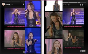 Chenoa sorprende y se viste con el mismo 'look' que hace 20 años en su concierto de Mallorca