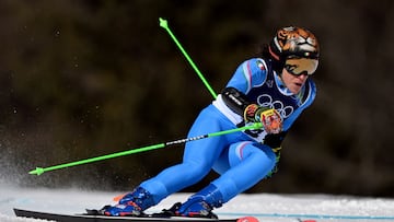 Milano Cortina 2026 Olympics - Alpine Skiing - Women's Giant Slalom Run 1 - Tofane Alpine Skiing Centre, Belluno, Italy - February 15, 2026. Federica Brignone of Italy in action. REUTERS/Jennifer Lorenzini
