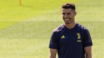 Cristiano Ronaldo entrenando.