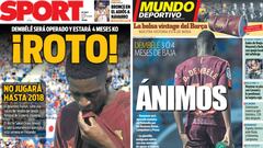 La lesión de Dembélé rompe el ánimo del Barça