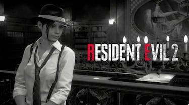 Resident Evil 2 Remake: Leon de Sheriff y  Claire en blanco y negro.