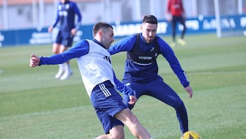 Rubén Peña junto a Moi Gómez en un entrenamiento anterior.